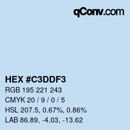 Color code: HEX #C3DDF3 | qconv.com