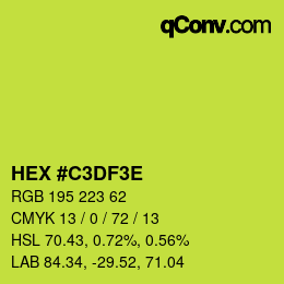 Farbcode: HEX #C3DF3E | qconv.com