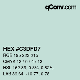 Color code: HEX #C3DFD7 | qconv.com