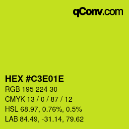 Color code: HEX #C3E01E | qconv.com