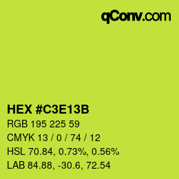 Color code: HEX #C3E13B | qconv.com