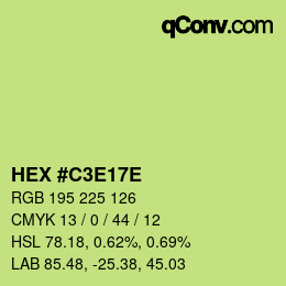 Color code: HEX #C3E17E | qconv.com
