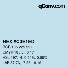 Color code: HEX #C3E1ED | qconv.com