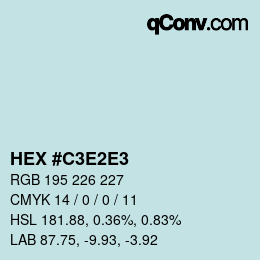 Color code: HEX #C3E2E3 | qconv.com