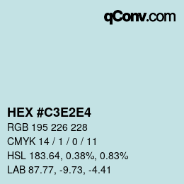 Color code: HEX #C3E2E4 | qconv.com
