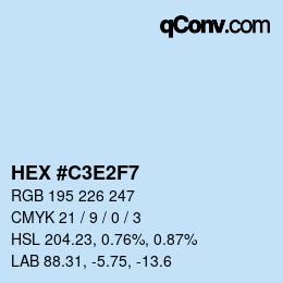 Color code: HEX #C3E2F7 | qconv.com