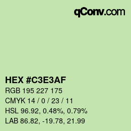 Color code: HEX #C3E3AF | qconv.com