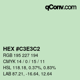 Color code: HEX #C3E3C2 | qconv.com