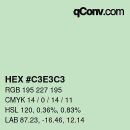 Color code: HEX #C3E3C3 | qconv.com