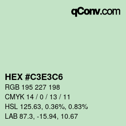 Color code: HEX #C3E3C6 | qconv.com