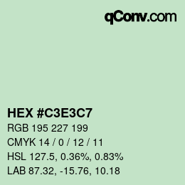 Código de color: HEX #C3E3C7 | qconv.com