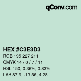 Color code: HEX #C3E3D3 | qconv.com