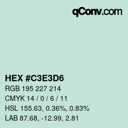 Color code: HEX #C3E3D6 | qconv.com