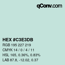 Color code: HEX #C3E3DB | qconv.com