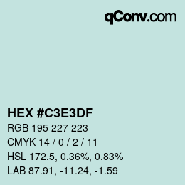 Color code: HEX #C3E3DF | qconv.com