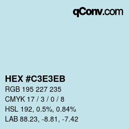 Code couleur: HEX #C3E3EB | qconv.com