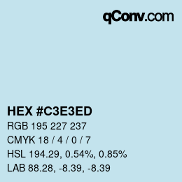 Color code: HEX #C3E3ED | qconv.com