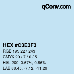 Color code: HEX #C3E3F3 | qconv.com