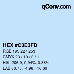 Color code: HEX #C3E3FD | qconv.com