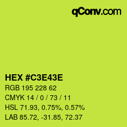 Color code: HEX #C3E43E | qconv.com