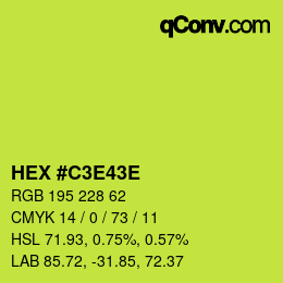 カラーコード: HEX #C3E43E | qconv.com