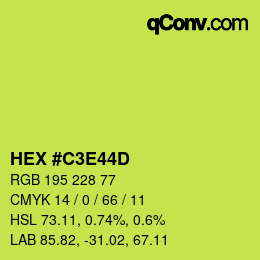Color code: HEX #C3E44D | qconv.com