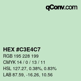 Color code: HEX #C3E4C7 | qconv.com