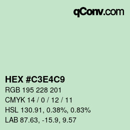 Color code: HEX #C3E4C9 | qconv.com
