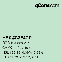 Color code: HEX #C3E4CD | qconv.com