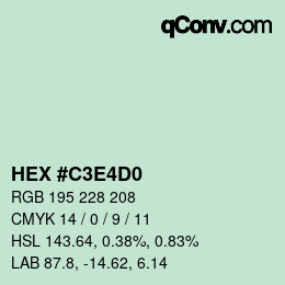 Color code: HEX #C3E4D0 | qconv.com