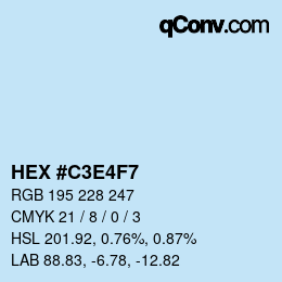 Color code: HEX #C3E4F7 | qconv.com