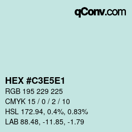 颜色代码: HEX #C3E5E1 | qconv.com