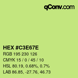 Color code: HEX #C3E67E | qconv.com