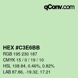 Color code: HEX #C3E6BB | qconv.com