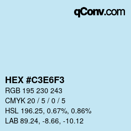 Color code: HEX #C3E6F3 | qconv.com