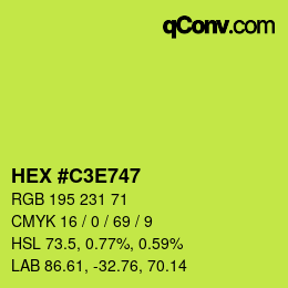 Color code: HEX #C3E747 | qconv.com