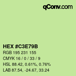 Color code: HEX #C3E79B | qconv.com