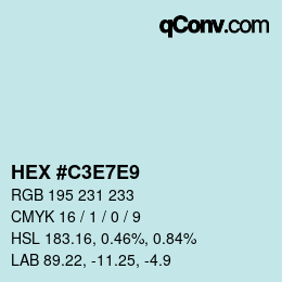 Color code: HEX #C3E7E9 | qconv.com