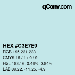 カラーコード: HEX #C3E7E9 | qconv.com