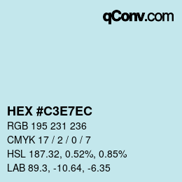 Color code: HEX #C3E7EC | qconv.com