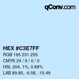 Color code: HEX #C3E7FF | qconv.com