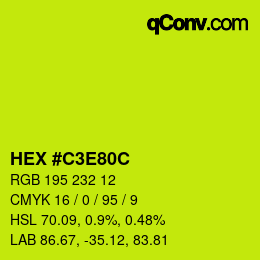 Color code: HEX #C3E80C | qconv.com