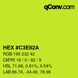 Color code: HEX #C3E82A | qconv.com