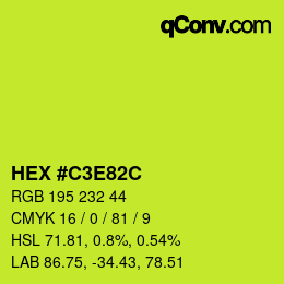Color code: HEX #C3E82C | qconv.com