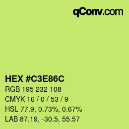 Color code: HEX #C3E86C | qconv.com