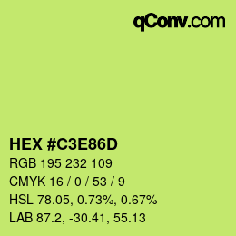 Color code: HEX #C3E86D | qconv.com