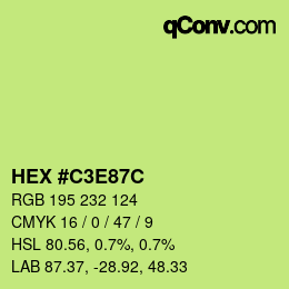 Color code: HEX #C3E87C | qconv.com
