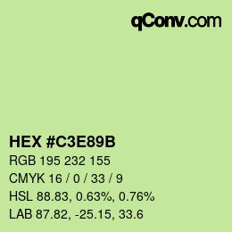 Color code: HEX #C3E89B | qconv.com