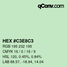 Color code: HEX #C3E8C3 | qconv.com