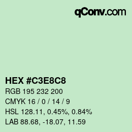 Color code: HEX #C3E8C8 | qconv.com